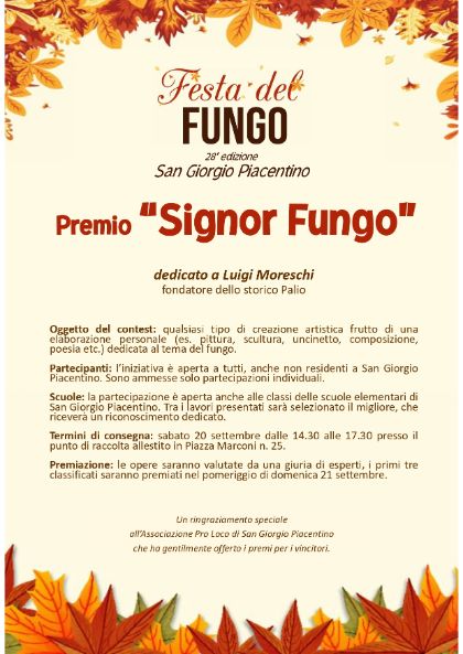Concorso Signor Fungo 2025 Concorso Signor Fungo 2025