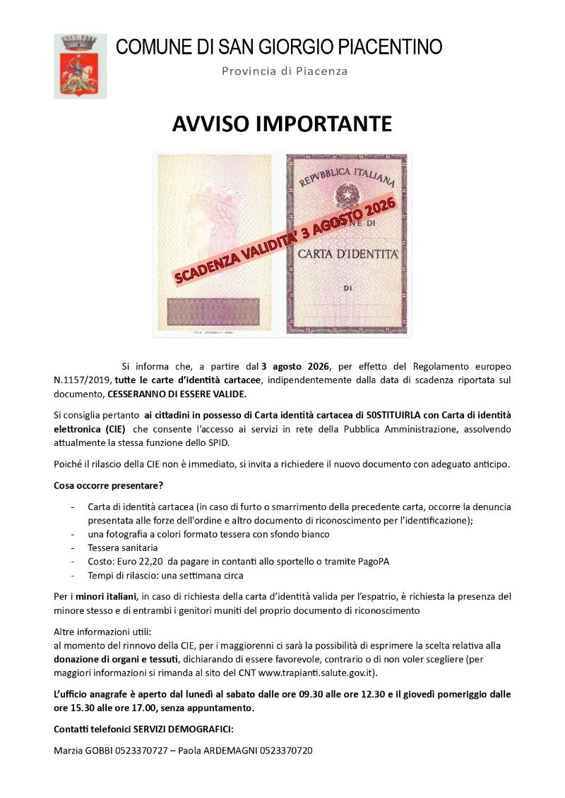 scadenta carta identità